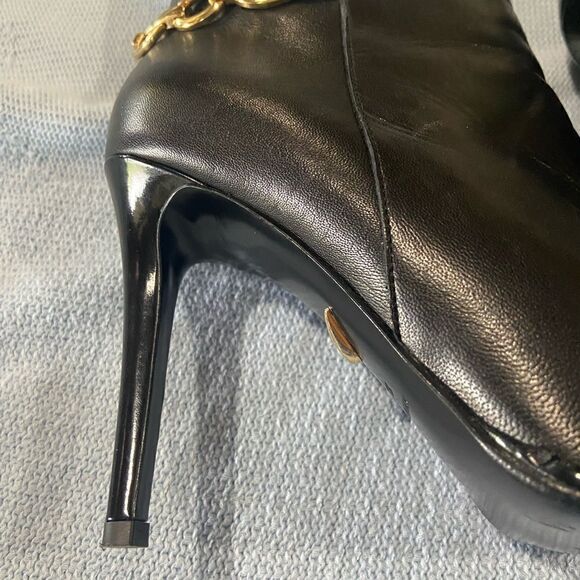 Diane VonFurstenberg ladies black leather boots size 7.5 - Picture 3 of 11